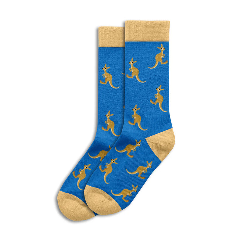 Kangaroo Sole Mates Socks - Blue