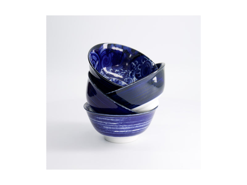 Tokyo Design Japonism Mixed Bowl 4pc Giftset - 14cm Blue - Gift Boxed - Made In Japan