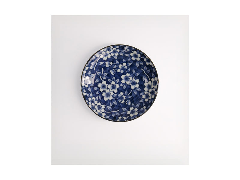 Tokyo Design Tokyo Blue Sakura Round Plate Blue - 16cm