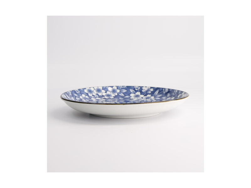 Tokyo Design Tokyo Blue Sakura Round Plate Blue - 21cm