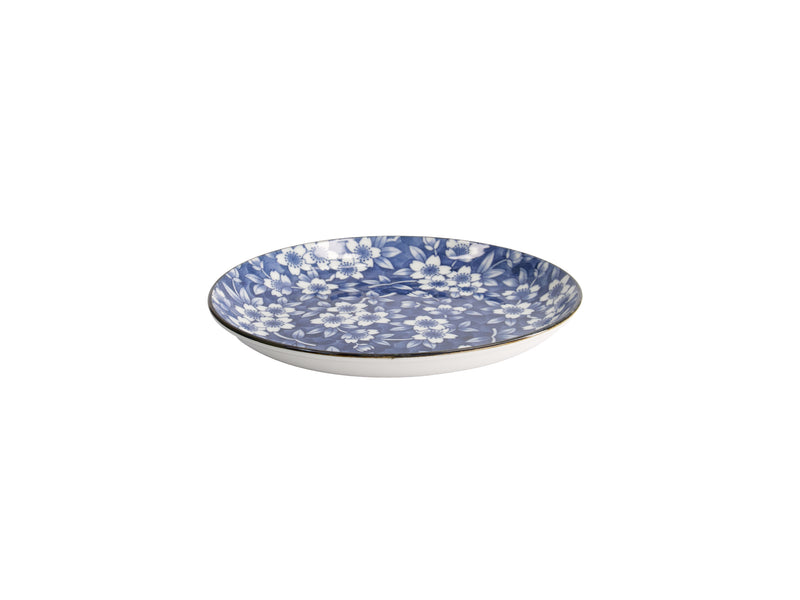 Tokyo Design Tokyo Blue Sakura Round Plate Blue - 21cm