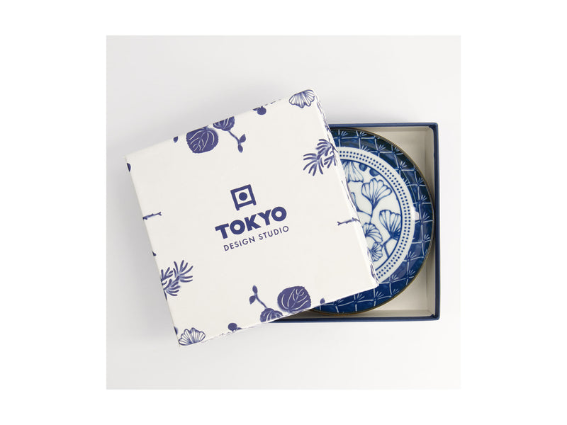 Tokyo Design Studio Flora Japonica Plate 4pc Giftset - 16cm Mixed - Gift Boxed - Made In Japan