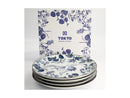 Tokyo Design Studio Flora Japonica Plate 4pc Giftset - 25cm Mixed - Gift Boxed - Made In Japan