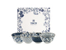 Tokyo Design Studio Flora Japonica Rice Bowl 4pc Giftset -12cm Mixed - Gift Boxed - Made In Japan