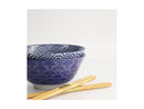 Tokyo Design Studio Nippon Blue Tayo Bowls & Chopsticks 2pc Giftset - Dot Wave - Gift Boxed - Made In Japan