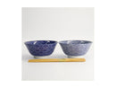 Tokyo Design Studio Nippon Blue Tayo Bowls & Chopsticks 2pc Giftset - Dot Wave - Gift Boxed - Made In Japan