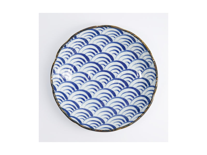 Tokyo Design Natsu Nami Plate Blue - 22cm