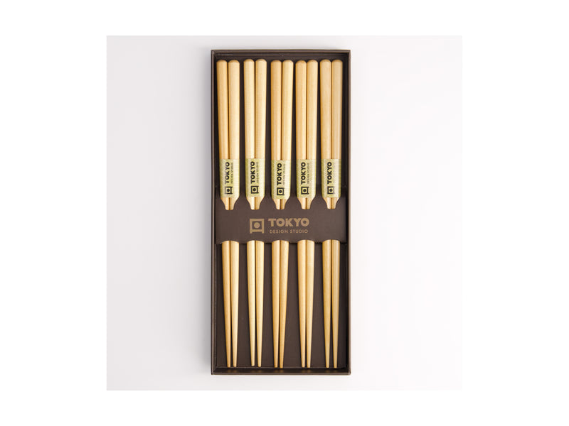 Tokyo Design Chopstick Gift set 5pc Wooden Brown- Gift Boxed