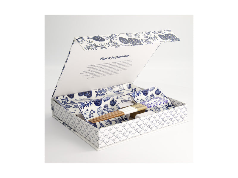 Tokyo Design Flora Japonica Sushi Plate 4pc Giftset - White - Gift Boxed - Made In Japan