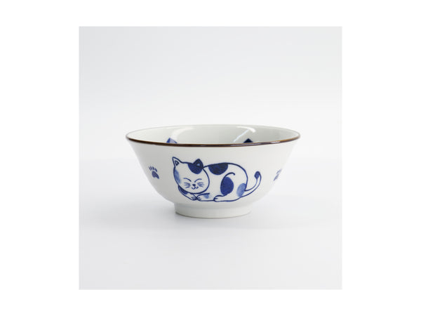 Tokyo Design Kawaii Cat Neko Tayo Bowl 15x6.5cm - Blue Cat
