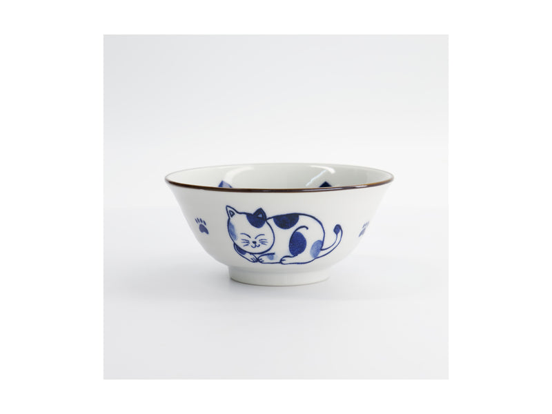 Tokyo Design Kawaii Cat Neko Tayo Bowl 15x6.5cm - Blue Cat