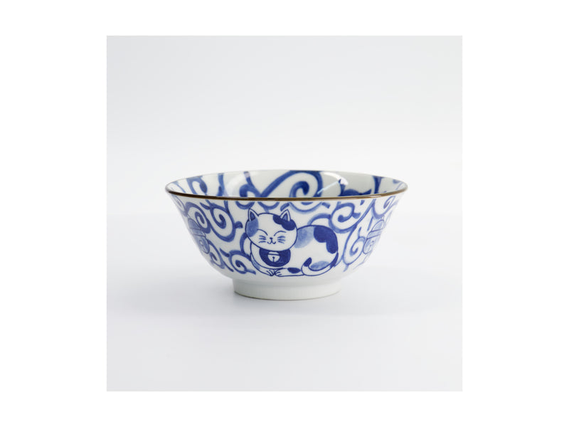 Tokyo Design Kawaii Cat Neko Tayo Bowl 15x6.5cm - Swirl Cat