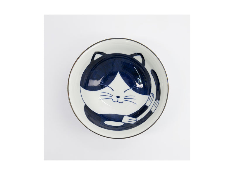 Tokyo Design  Kawaii Cat Neko Ramen Bowl 20x7.5cm - Blue Cat