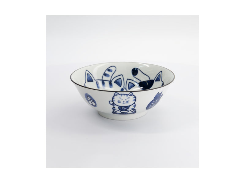 Tokyo Design Kawaii Cat Neko Ramen Bowl 20x7.5cm - Twin Cat