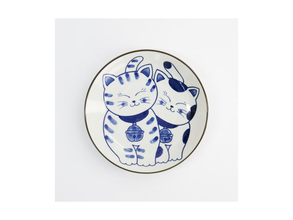 Tokyo Design Kawaii Cat Neko Plate 16.5cm - Twin Cat