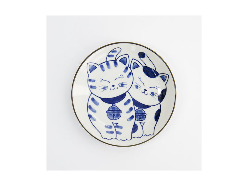 Tokyo Design Kawaii Cat Neko Plate 16.5cm - Twin Cat