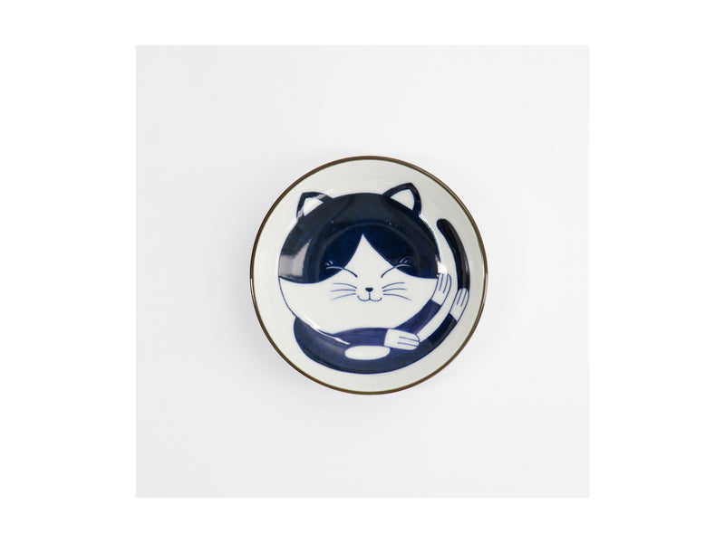 Tokyo Design Kawaii Cat Neko Sauce Dish 10x2.5cm - Blue Cat