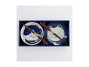 Tokyo Design Studio Kawaii Cat Neko Bowl 2pc With Chopsticks - Blue Cat - Gift Boxed - Made In Japan