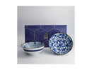 Tokyo Design Studio Haru Blue Mixed Bowl Flower 2pc Giftset - 19x7.5cm - Gift Boxed - Made In Japan