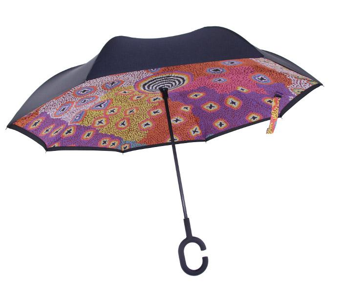 Ruth Stewart Invert Umbrella - Designed By Warlukurlangu Artists of Yuendumu, Australia.