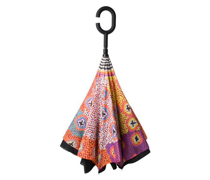 Ruth Stewart Invert Umbrella - Designed By Warlukurlangu Artists of Yuendumu, Australia.