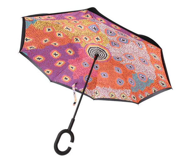 Ruth Stewart Invert Umbrella - Designed By Warlukurlangu Artists of Yuendumu, Australia.