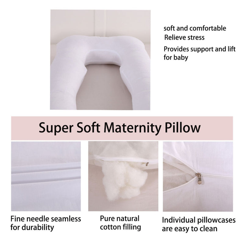 GOMINIMO Pregnancy/Maternity/Nursing Pillow with Pillowcase (White)