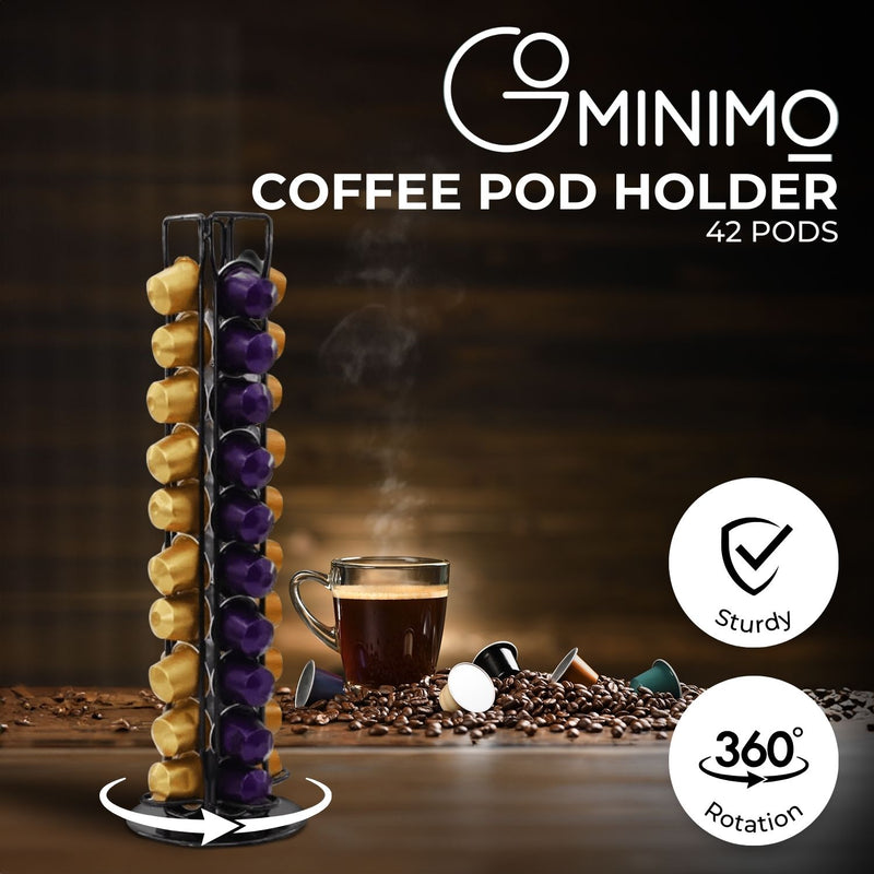 GOMINIMO Coffee Pod Holder (Stores 42 Pods) (Black)