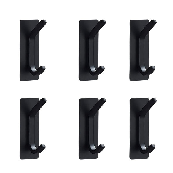 GOMINIMO quadrate Stainless Steel Wall Hook 6pcs (Black)