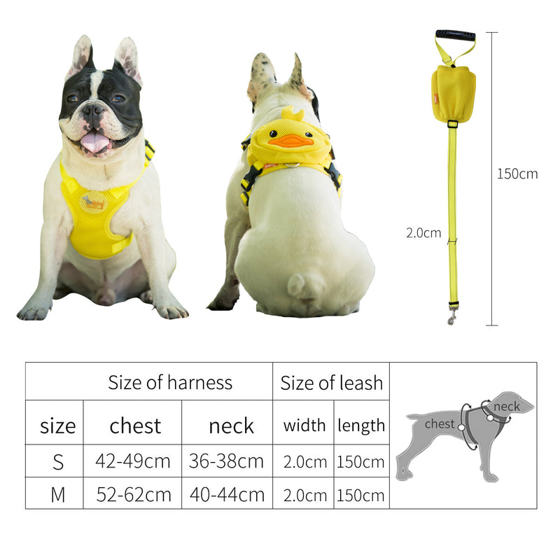 Ondoing Pet Saddle Bag Dog Harness Backpack Hiking Traveling Outdoor Bags Cute Costume (Yellow tiger bag with leash)M