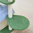 Floral Cat Tree with Cozy Hideaway and Scratching Posts (50x38x90 cm)