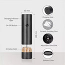 Rechargeable Electric Salt and Pepper Grinder Set (Includes Two Grinders) - Adjustable Ceramic Grinding Core with USB Charging