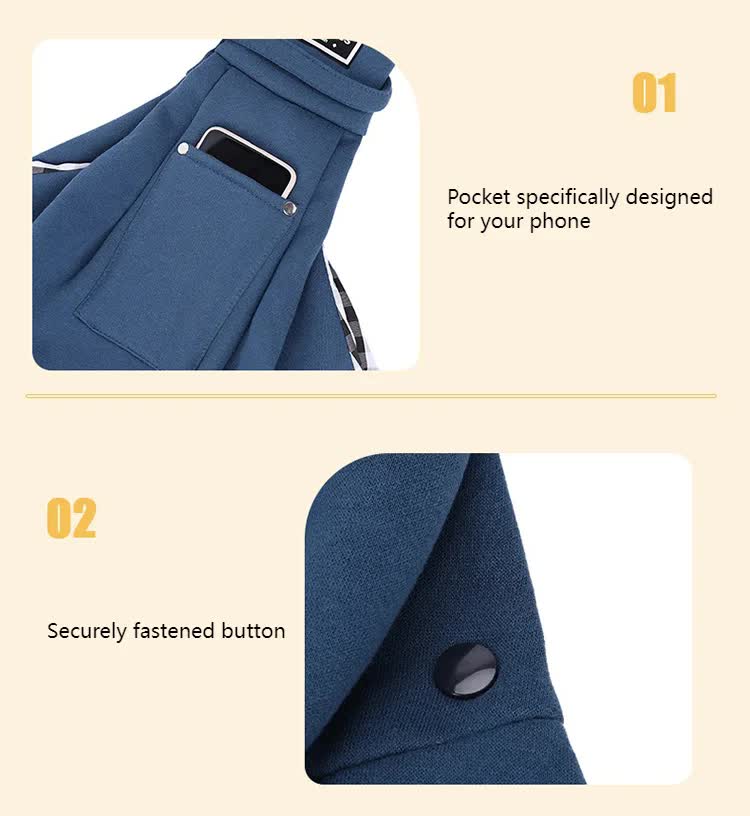 Grey Pet Sling Carrier Bag - Comfortable and Hands-Free Design