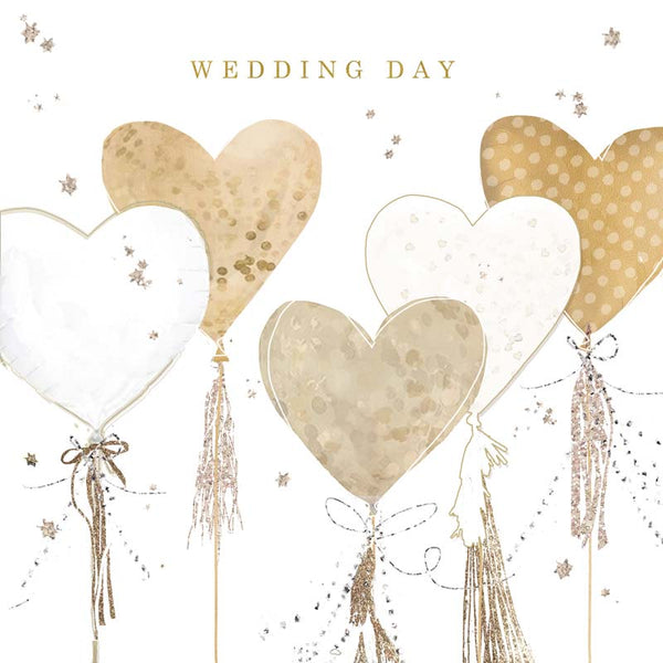Wedding Day - Heart Balloons - Card 15.5x15.5cm