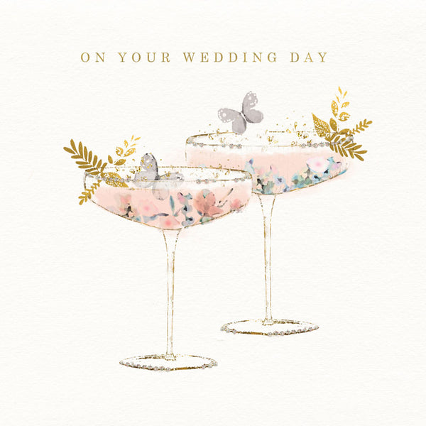 On Your Wedding Day - Champagne Cocktails - Card 15.5x15.5cm