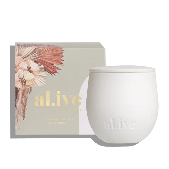 al.ive Sweet Dewberry & Clove Soy Candle - 295g (Made in Australia)