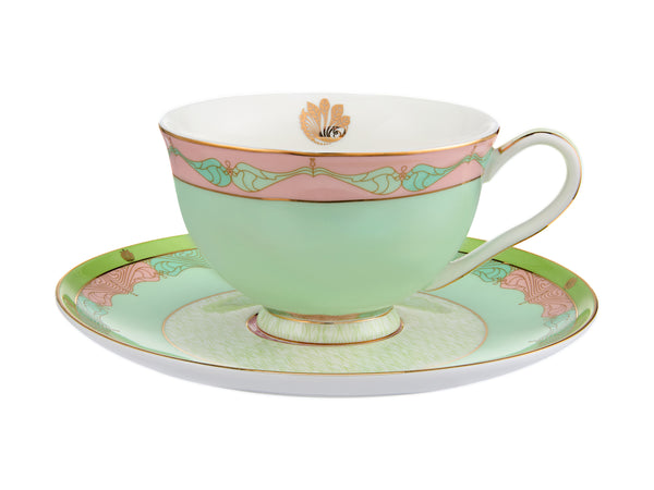 Maxwell & Williams Wicked Pink Goes Good With Green Footed Cup & Saucer 200ml - Elphaba