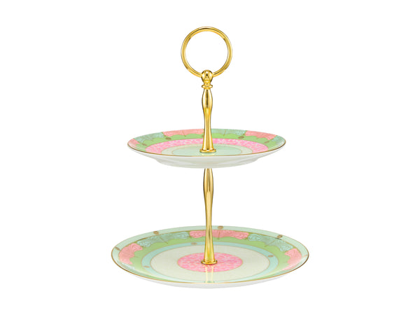 Maxwell & Williams Wicked Pink Goes Good With Green 2 Tiered Cake Stand - Elphaba