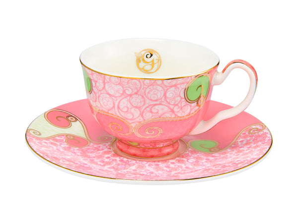 Maxwell & Williams Wicked Pink Goes Good With Green Demi Cup & Saucer 85ml Set of 2 - Glinda