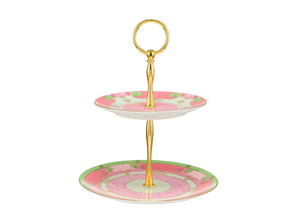 Maxwell & Williams Wicked Pink Goes Good With Green 2 Tiered Cake Stand - Glinda