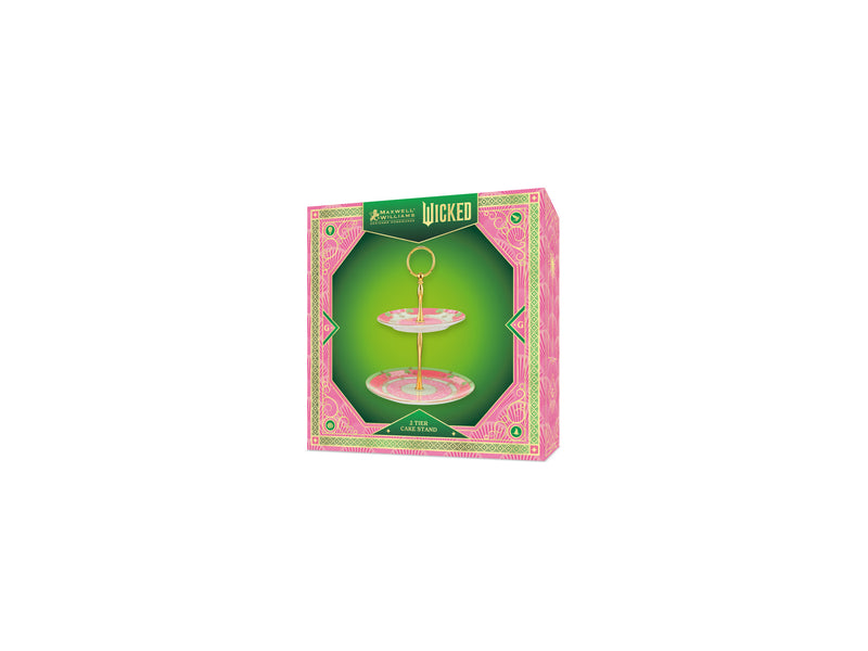 Maxwell & Williams Wicked Pink Goes Good With Green 2 Tiered Cake Stand - Glinda