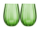 Maxwell & Williams Wicked Pink Goes Good With Green Ribbed Stemless Glasses - Elphaba Set of 2