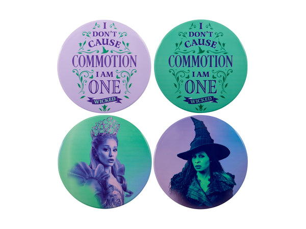 Maxwell & Williams Wicked Ceramic Coasters 10cm Set of 4 - Commotion - Gift Box