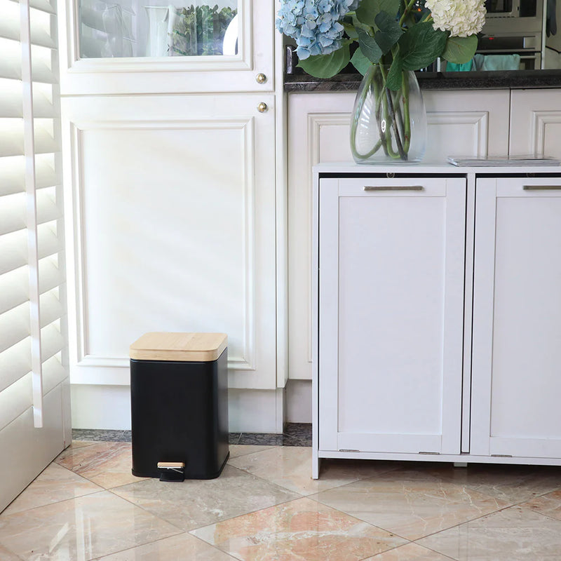 Eco Basics Rubbish Bin Square 6L - Black