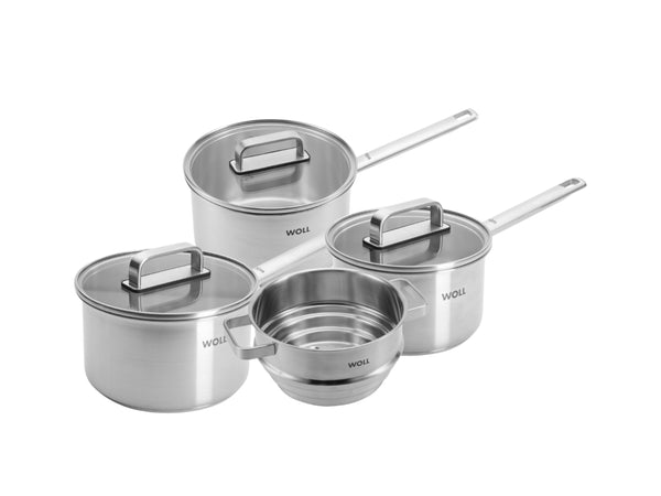 Woll Steel 4 Piece Saucepan Set - Gift Boxed