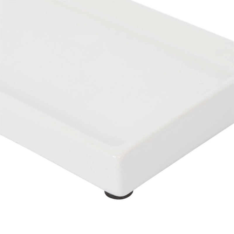Soap Dispenser Dish - Ceramic - White - 17cm
