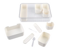 Pizzazz Rectangular 7 Compartment Grazing Box w/ Carry Handles & Food Picks - Cream