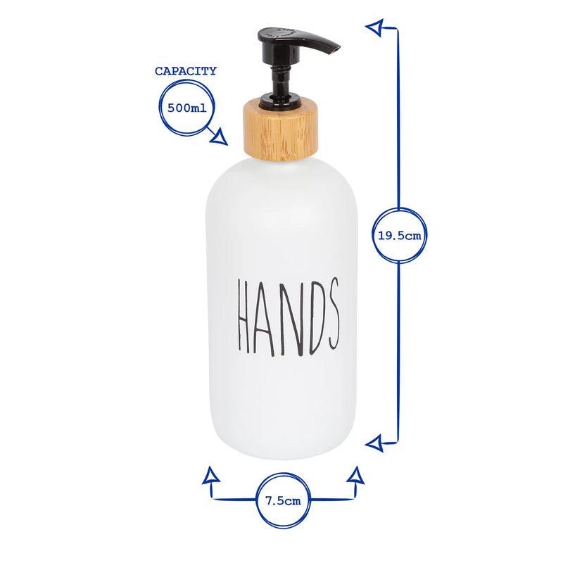 Glass Soap Dispenser - Hands - White