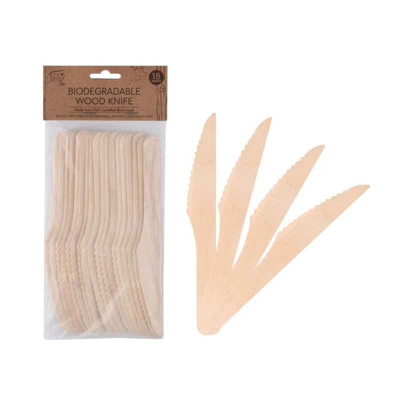 Eco Basics 18pc Biodegradable Wood Knives