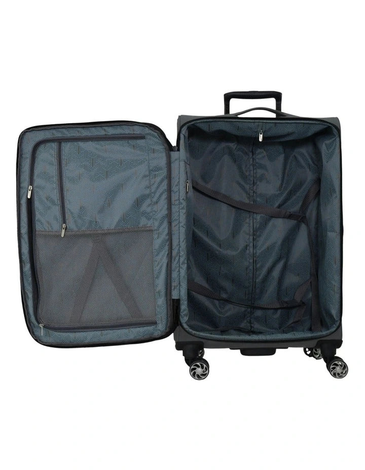 Pierre Cardin Soft Water-Repellent Spinner Suitcase - Cabin - Charcoal